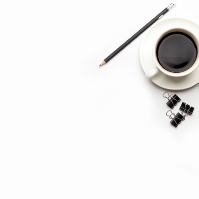 Thumbnail of coffee cup, plants, and writing utensils