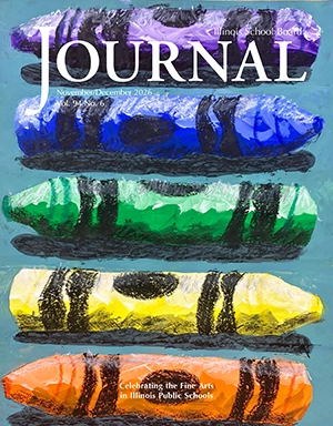 26-06NDCover On the Cover: “Crayons” by Ava K., then a fifth-grader and student of Noelia Martinez Voigt, Greenfield Elementary School, Greenfield CUSD 10. Created for a lesson on value (how light or dark a color is) and expressive painting. Image courtesy of Noelia Martinez-Voigt.