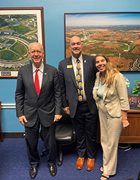 Rep. Bill Foster, IASB President Kampwerth, and Naperville Board Member Kristin Fitzgerald