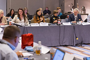 IASB Executive Director Kimberly Small, President Tracie Sayer, Vice President Alva Kreutzer, and Immediate Past President Mark Harms.